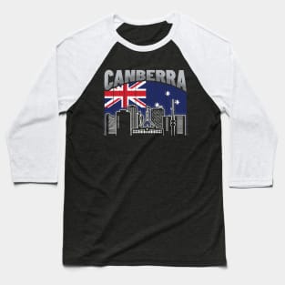 Canberra Australia Skyline Vintage Australian Flag Baseball T-Shirt